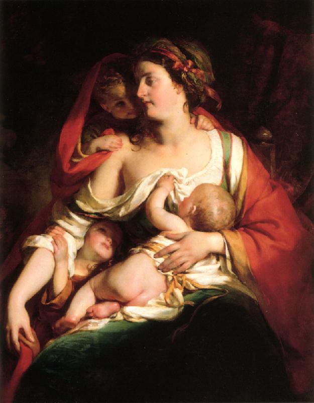 Friedrich von Amerling Mutter und Kinder oil painting image
